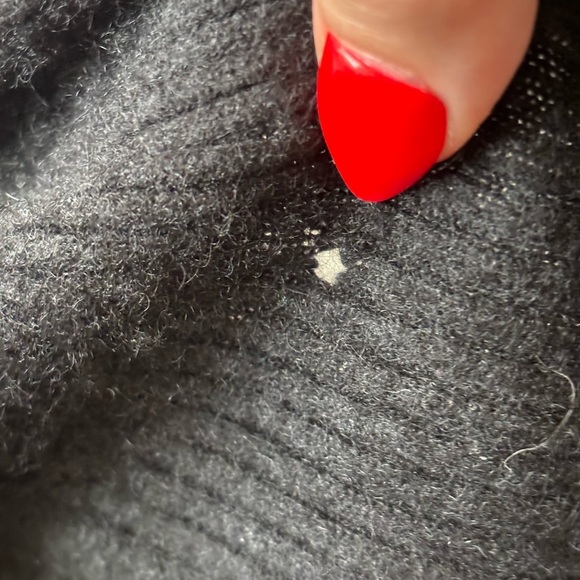 Chico's 100% Cashmere Open Front Cardigan Sweater Black 2/L Tiny Flaws - Picture 7 of 8